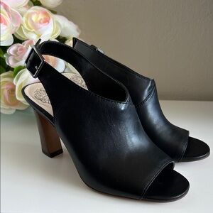 Vince Camuto Black Peep-Toe Heels
